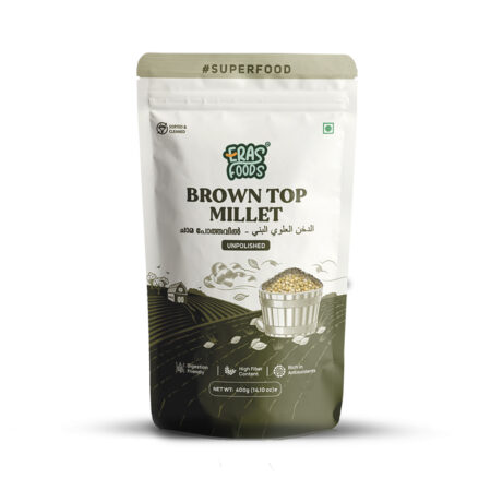 Eras Foods Browntop Millets Natural Grains 400g (Chotti Kangni/Andu Korralu/Korale) | Native Low GI Millet Rice | High Protein & 100% More Fibre than Rice