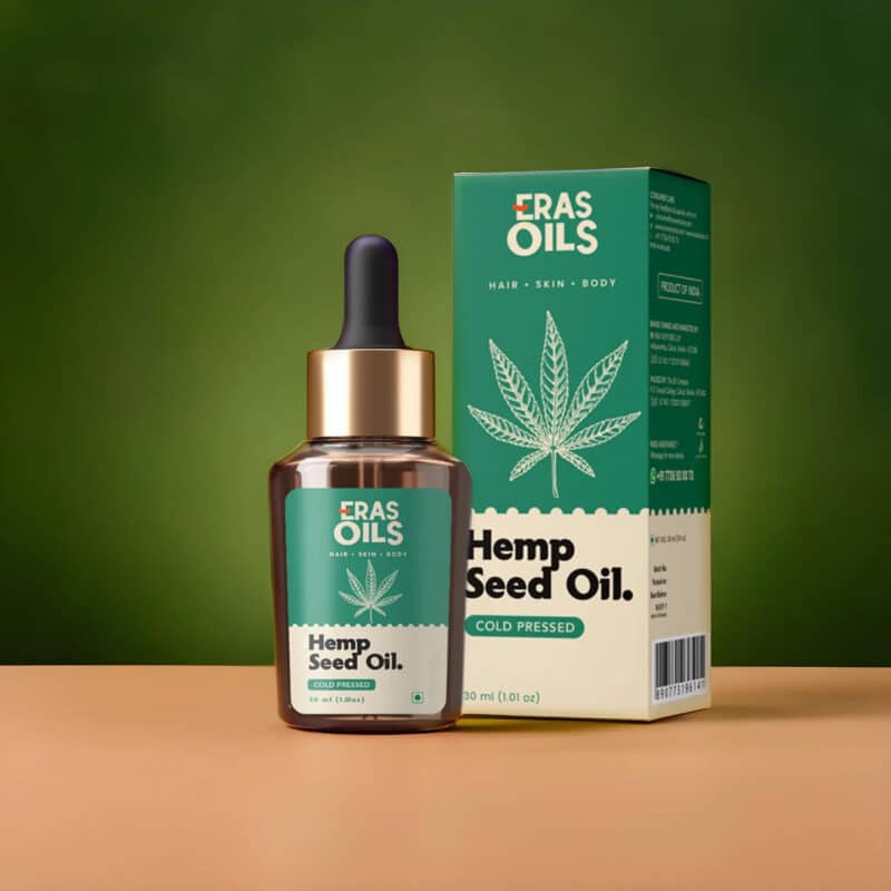 Eras Oils - Pure, Cold-pressed & Organic Hemp Seed Oil for Acne Breakouts, Scars & Oily Skin | Certified Organic for Men & Women | Cruelty-free & 100% Vegan